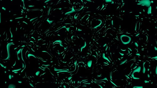 Abstract Green Liquid Flowing Bioluminescent Motion Background