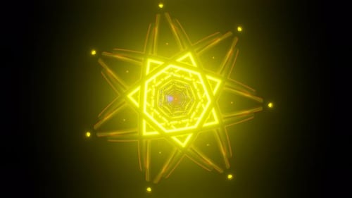 Flashing Neon Lights Star Shape Background VJ Loop