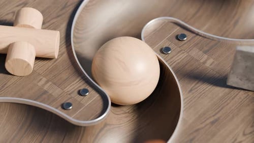 Renderização 3D da bola seguindo o caminho