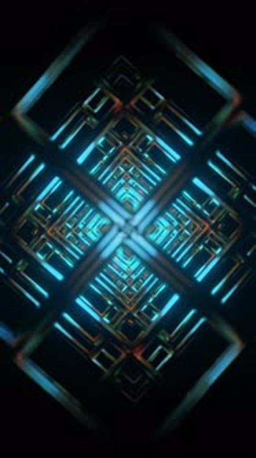 Vertical Video of Flashing Modern Futuristic Multicolor VJ Seamless Loop