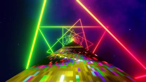 Multicolor Space Bridge Background Loop Animation In 4K