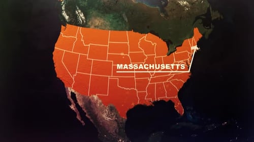 Massachusetts Us State Satellite Map Animation V1