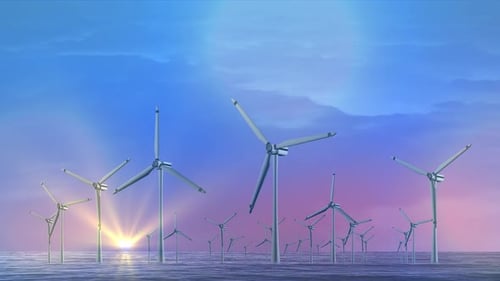 Industrial Wind Turbine at Wind Park a Windmill Netherlands