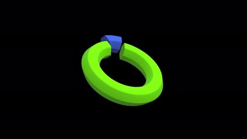 Blue green pie chart business statistic presentation 3d animation on black background