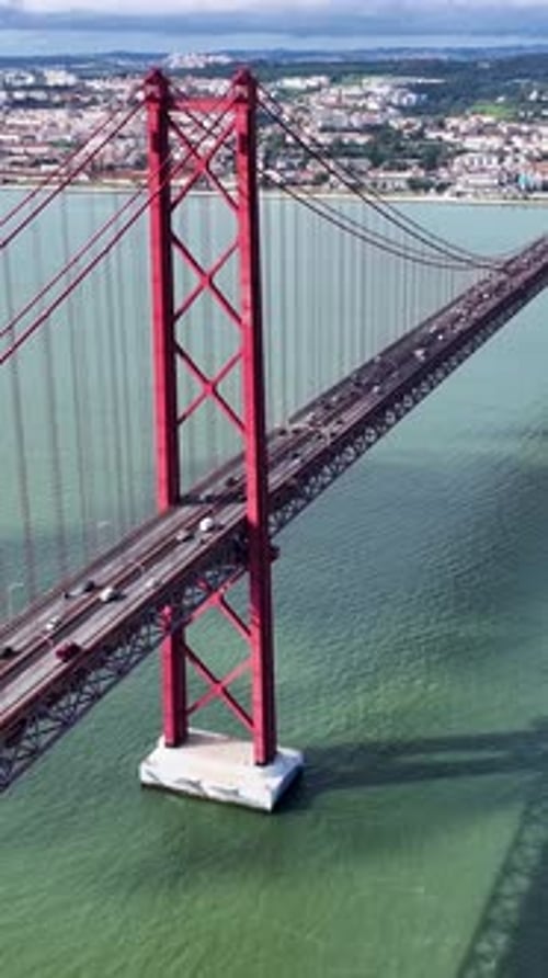 25th April Bridge at Lisbon in Lisbon District Portugal.