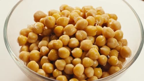 Chickpeas Close Up Food Background Chickpeas Texture Macro Raw Cereal Healthy Food