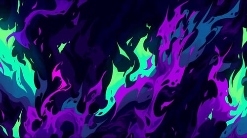 Cartoon Fire Background, Psychedelic Flame Animation, Abstract Comic Anime FX Style Liquid Pattern