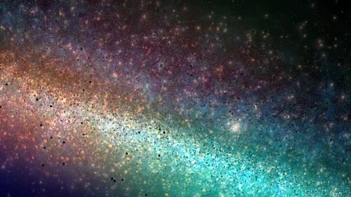 Abstract Colorful Cosmic Dust Particles Flying Loop