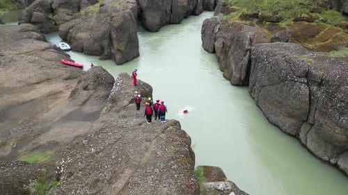 Rafting, Schlucht Bruarhloed um 30 Uhr, Fluss Hvita, Island Bruarhlod