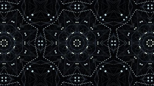 Abstract Geometric Dots and Lines Kaleidoscope Pattern Background