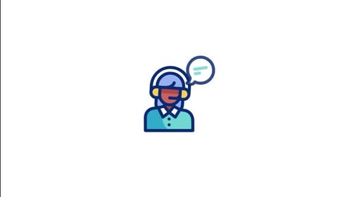 Customer Service Agent Flat Design Icon Animation