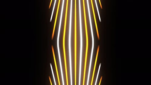 Orangefarbene und weiße abstrakte vertikale Neonlinien zeigen den Hintergrund Vj Loop