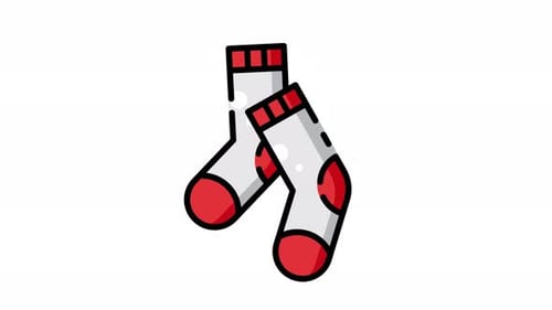 Flat Design Wiggling Socks Icon Animation