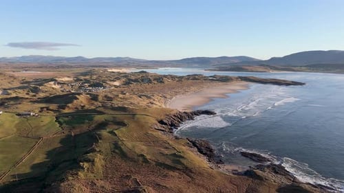 Aerial View of the Beautiful Coast at Rosbeg in County Donegal Ireland