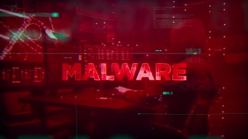 Malware Word On Noise Glitch Error Technology Contexte de données futuriste