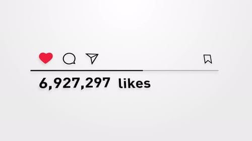 Animação de contador de curtidas do Instagram 4k