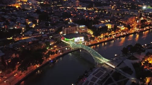 Bridge of Peace at Night in Tbilisi