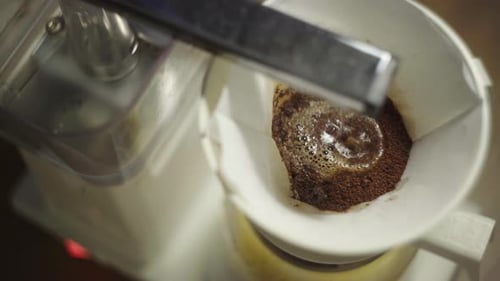 Pour Over Coffee Brewing Method Close Up