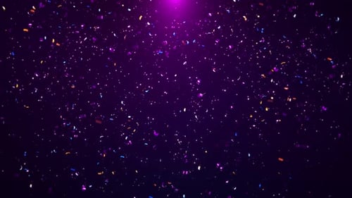 Neon Party Popper Confetti shiny particle, glittering Falling Overlay Background. effect party poppe