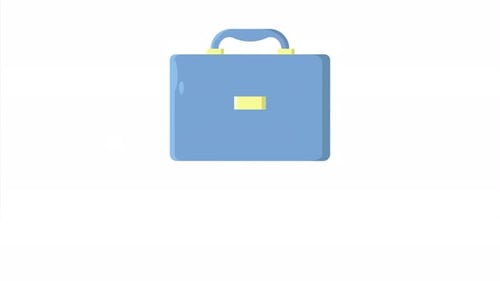 Animated Briefcase Icon for Corporate Presentations and Business Concepts