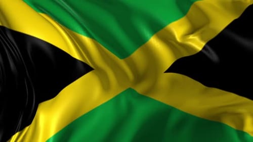 Waving Jamaican Flag Seamless Animation