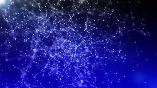 Digital Blue Background With Dots And Lines