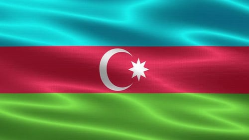 Waving Flag of Azerbaijan Loop Animation