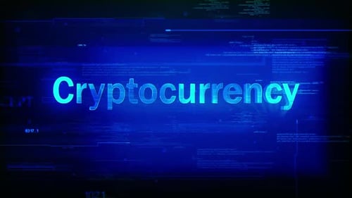Futuristic Cryptocurrency Digital Glitch Text Reveal