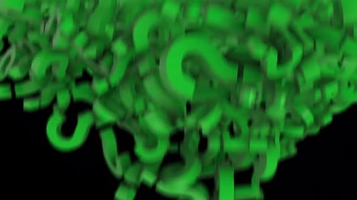 3D Green Question Mark Transition