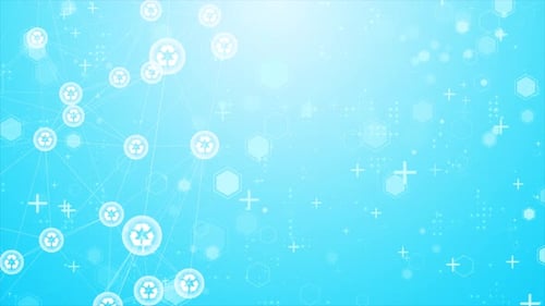 Modern Tech Background with Recycling Connection Grid
