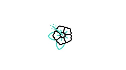 Animiertes Hibiskusblüten-Symbol