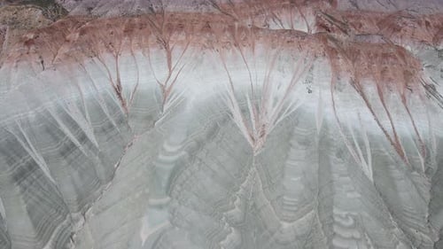 Drone Shot of Striated Arid Hills