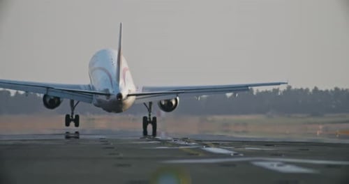 A Large Passenger Plane Arrives at the International Airport
