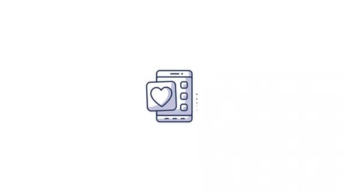 Modern Smartphone Icon with Heart Checkmark Animation