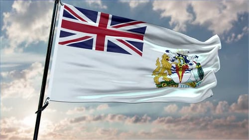 British Antarctic Territory Flag Waving Animation