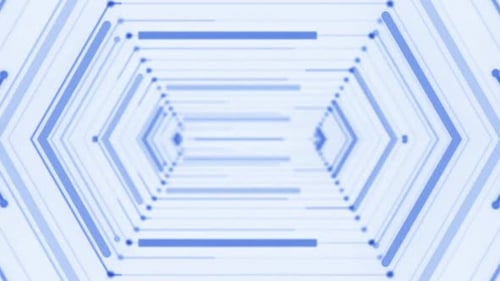 4K Futuristic Technology Light Tunnel Loopable Animation Black Background