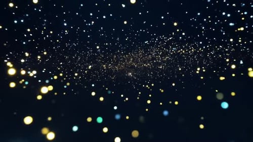 Background Of Numerous Small, Glowing Lights Across A Dark Background