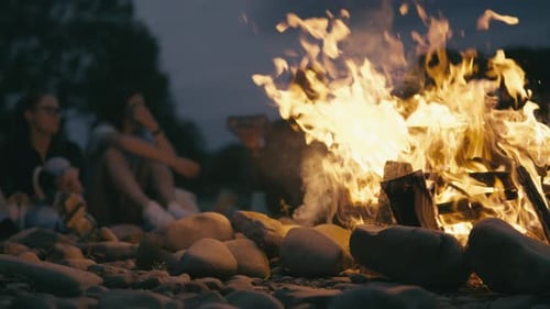 La soirée entre amis autour d'un feu de camp est une expérience joyeuse remplie d'aventures et
