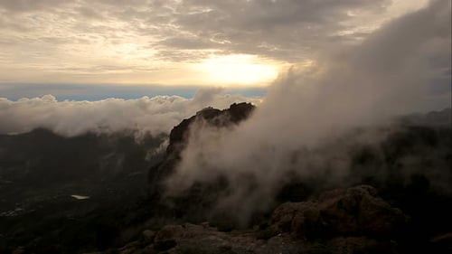 Clouds Moving Over the Mountains