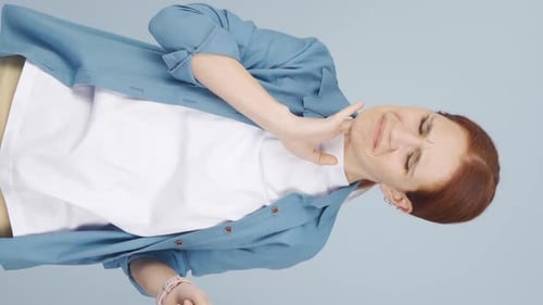 Woman Experiencing Throat Pain, Neck Discomfort