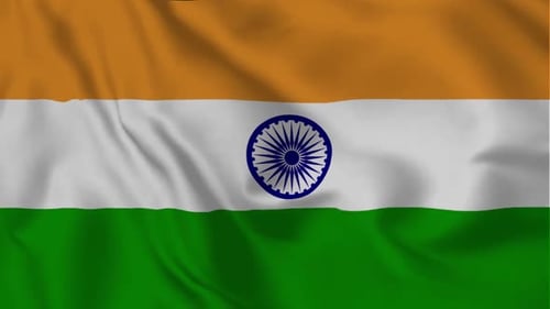 Waving Flag of India Seamless Loop Animation