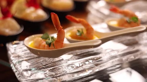 delicious seafood dishes in the Japanese restaurant