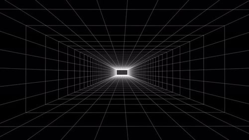 White Grid Tunnel Move Inside Straight and Back Endless