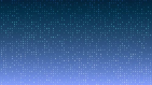 Analog Glitch Transition Science Binary Data Programming Code Background. Random Parts of Corrupted