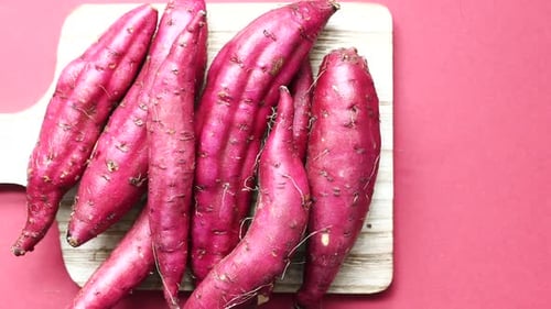 Close Up of Raw Sweet Potato in a Bowl