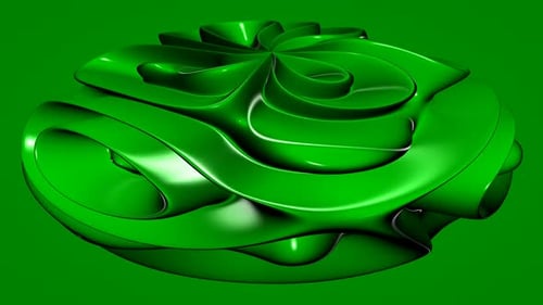 Background with Green Rounded Plasma, Reflection, Unique Design, 3D Render, Exclusive
