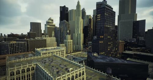 Urban Skyline Showcases Modern Architecture in a Bustling City