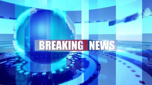 Breaking News Intro Template Animation Moving Digital World Map Live Broadcast News On Television