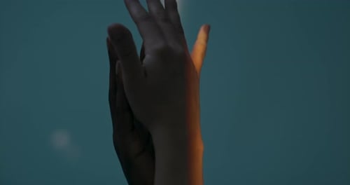 Close Up of Affectionate Touch Between Romantic Couple