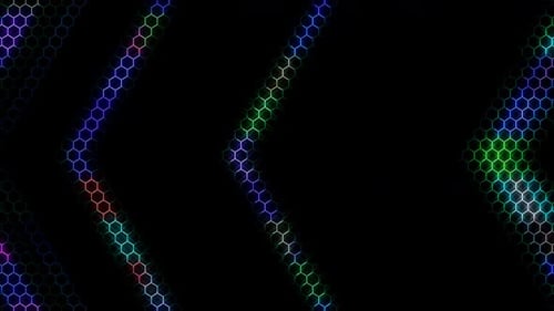 Colorful Glowing Hexagon Grid Abstract Background Animation